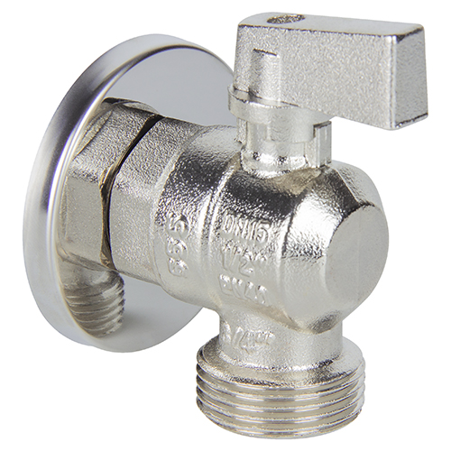 Кран шаровой TEBO нар для стиральной машины с отр 1/2"х1/2"